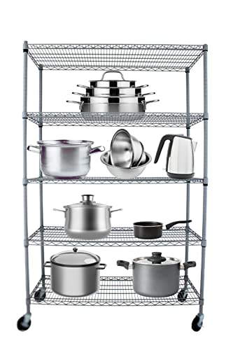 5-Tier 48x18x72 Crescent Housewares Rack, NSF Certified, Epoxy Grey