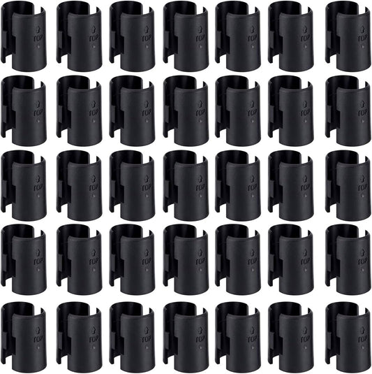 42-Pack Wire Shelf Clips for 1" Diameter Shelving Poles – Shelf Lock Clips with Black Plastic Sleeves